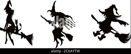 Halloween witch on white background. Vector Stock Vector