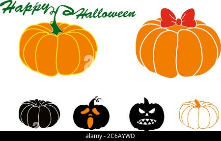 Set of halloween pumpkins. VECTOR Stock Vector
