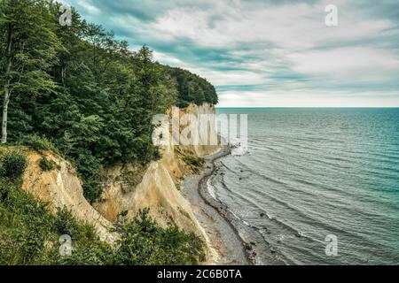 Chalk cliffs Wissower Klinken  on the baltic sea island Ruegen in Germany Stock Photo
