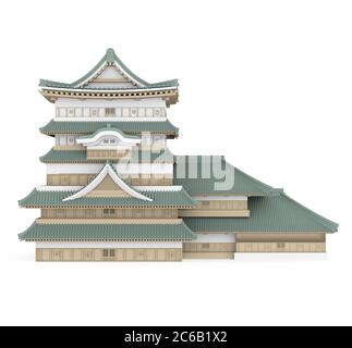 Japanese Castle Isolated Stock Photo