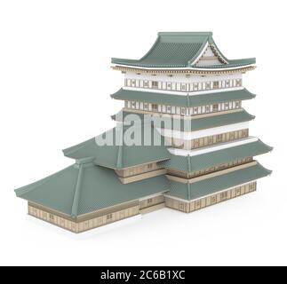 Japanese Castle Isolated Stock Photo