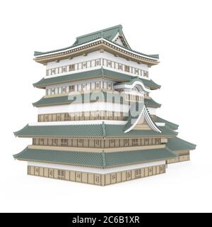 Japanese Castle Isolated Stock Photo