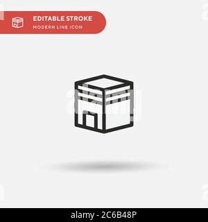 Kaaba Simple vector icon. Illustration symbol design template for web mobile UI element. Perfect color modern pictogram on editable stroke. Kaaba icon Stock Vector