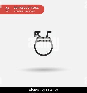 Coconut Simple vector icon. Illustration symbol design template for web mobile UI element. Perfect color modern pictogram on editable stroke. Coconut Stock Vector