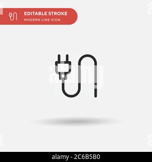 Cord Simple vector icon. Illustration symbol design template for web mobile UI element. Perfect color modern pictogram on editable stroke. Cord icons Stock Vector