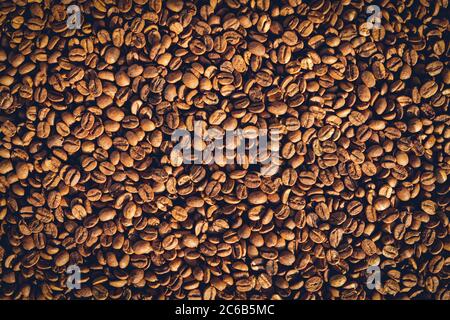 Freshly roasted coffee beans background. Roasted coffee beans, can be used as a background Stock Photo