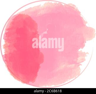 pastel pink watercolor brush stroke isolated on white background vector illustration Stock Vector