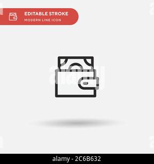 Wallet Simple vector icon. Illustration symbol design template for web mobile UI element. Perfect color modern pictogram on editable stroke. Wallet icons for your business project Stock Vector