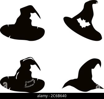 Vector illustration of halloween witch hat Stock Vector