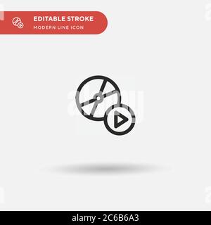 Compact Disc Simple vector icon. Illustration symbol design template for web mobile UI element. Perfect color modern pictogram on editable stroke. Compact Disc icons for your business project Stock Vector