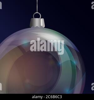 Detail of glass Christmas bauble. EPS10 vector format. Stock Vector