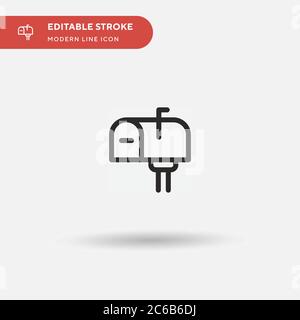 Mailbox Simple vector icon. Illustration symbol design template for web mobile UI element. Perfect color modern pictogram on editable stroke. Mailbox icons for your business project Stock Vector
