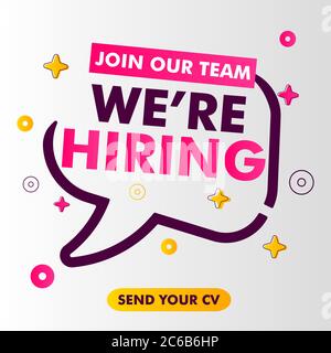 Loudspeaker with text 'we're hiring' on Quick Tips badge. Business concept for new ideas creativity and innovative solution. File has clipping path. Stock Vector