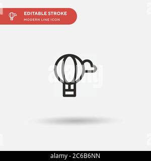Hot Air Balloon Simple vector icon. Illustration symbol design template for web mobile UI element. Perfect color modern pictogram on editable stroke. Hot Air Balloon icons for your business project Stock Vector