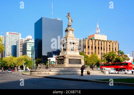 MEXICO CITY - JULY 14,2018 : The Monument to Cuahutemoc at Paseo de la Reforma in Mexico City Stock Photo
