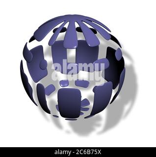 abstract 3d element rendered isolated on white background Stock Photo