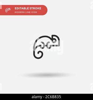 Chameleon Simple vector icon. Illustration symbol design template for web mobile UI element. Perfect color modern pictogram on editable stroke. Chameleon icons for your business project Stock Vector