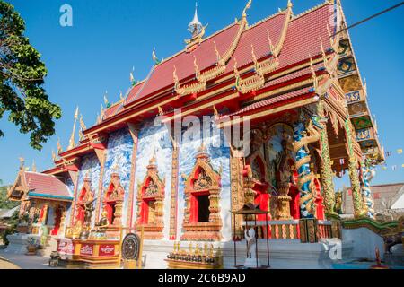 The Wat Hua Wiang in the Town of Chiang Khong in the province of Chiang Raii in Thailand.   Thailand, Chiang Khong, November, 2019 Stock Photo