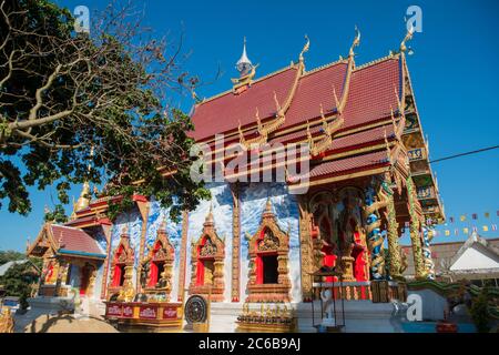 The Wat Hua Wiang in the Town of Chiang Khong in the province of Chiang Raii in Thailand.   Thailand, Chiang Khong, November, 2019 Stock Photo