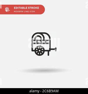 Cart Simple vector icon. Illustration symbol design template for web mobile UI element. Perfect color modern pictogram on editable stroke. Cart icons for your business project Stock Vector