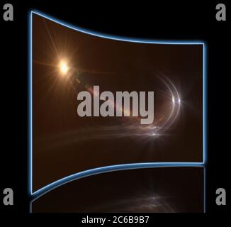 star with lens flare and zig zag effect made in 3d software Stock Photo