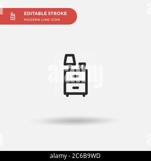 Nightstand Simple vector icon. Illustration symbol design template for web mobile UI element. Perfect color modern pictogram on editable stroke. Nightstand icons for your business project Stock Vector
