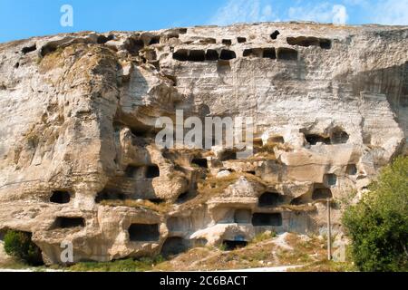 Ancient caves in the mountains Stock Photo