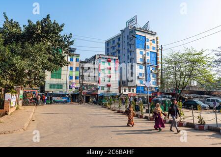 Square in front of the historic train station, Chittagong, Bangladesh, Asia Stock Photo