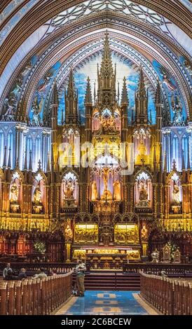 Notre-Dame Basilica Interior, Montreal, Quebec, Canada, North America Stock Photo