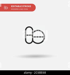Capsule Simple vector icon. Illustration symbol design template for web mobile UI element. Perfect color modern pictogram on editable stroke. Capsule Stock Vector