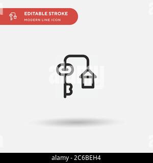 House Key Simple vector icon. Illustration symbol design template for web mobile UI element. Perfect color modern pictogram on editable stroke. House Stock Vector
