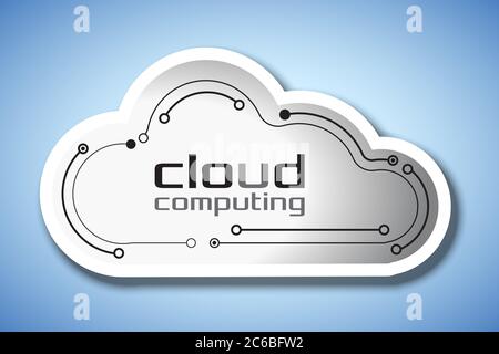 Cloud computing concept showing a cloud icon styled like a circuit board. EPS10 vector format Stock Vector