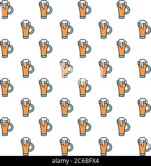 fresh beers jars pattern background vector illustration design Stock Vector