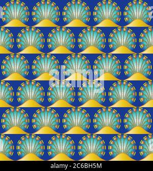 An Egyptian style motif repeated into a seamless pattern. EPS10 vector format. Stock Vector
