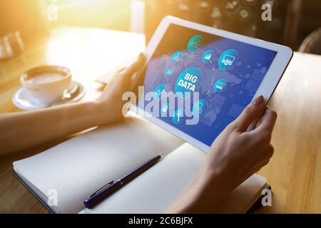 Big data. Tools for manipulation and analysis large amount of information. Internet and technology concept Stock Photo