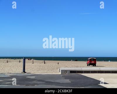 Summer beach scene, Dunkirk, Nord, France: July 31 2018. Stock Photo
