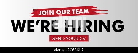 Loudspeaker with text 'we're hiring' on Quick Tips badge. Business concept for new ideas creativity and innovative solution. File has clipping path. Stock Vector
