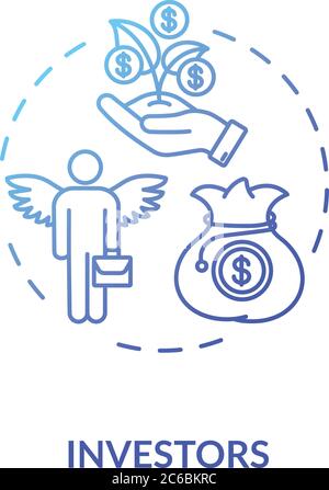 Investors concept icon. Business profit. Corporate and financial management. Money successful investment idea thin line illustration. Vector isolated Stock Vector