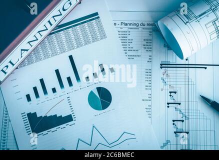 Project management - Construction project planning Stock Photo