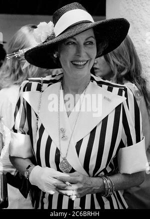 American actress Ava Gardner at the Royal Berkshire Polo Club England Stock Photo