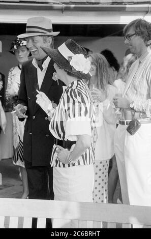 American actress Ava Gardner with friend Benjamin Tata at the Royal Berkshire Polo Club England Stock Photo