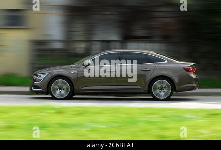 Moving car. Car photographed at high speeds. Passenger car at high ...