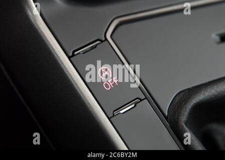 Stop-start system. The stop-start system for more efficient fuel consumption. Stock Photo