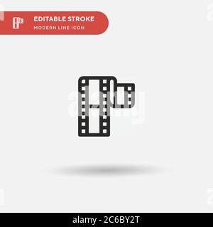 Film Reel Simple vector icon. Illustration symbol design template for web mobile UI element. Perfect color modern pictogram on editable stroke. Film R Stock Vector