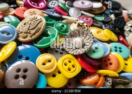 Vintage Button Collection Stock Photo