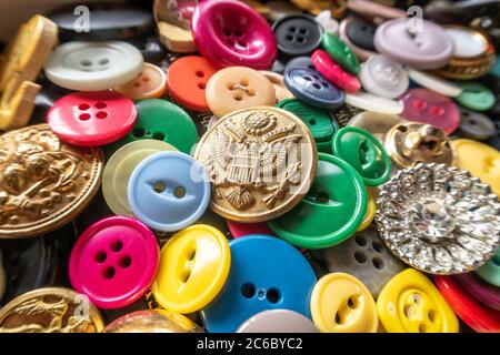 Vintage Button Collection Stock Photo