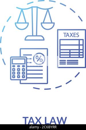 Tax law concept icon. Domestic and international taxation. Notary service. Economics and finance legal consult idea thin line illustration. Vector iso Stock Vector