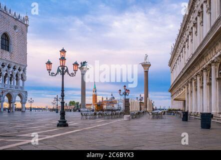 Piazza San Marco at sunrise, Venice - Italy Stock Photo