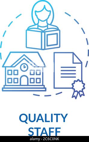 Nursery quality staff concept icon. Early childhood education and development. Babysitter and nanny. Baby care center idea thin line illustration. Vec Stock Vector