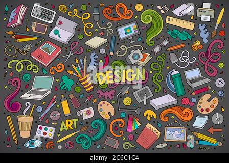 Vector set of design theme items Stock Vector